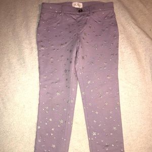 Girls Lavender w/ Silver Shimmery Stars Jegging
